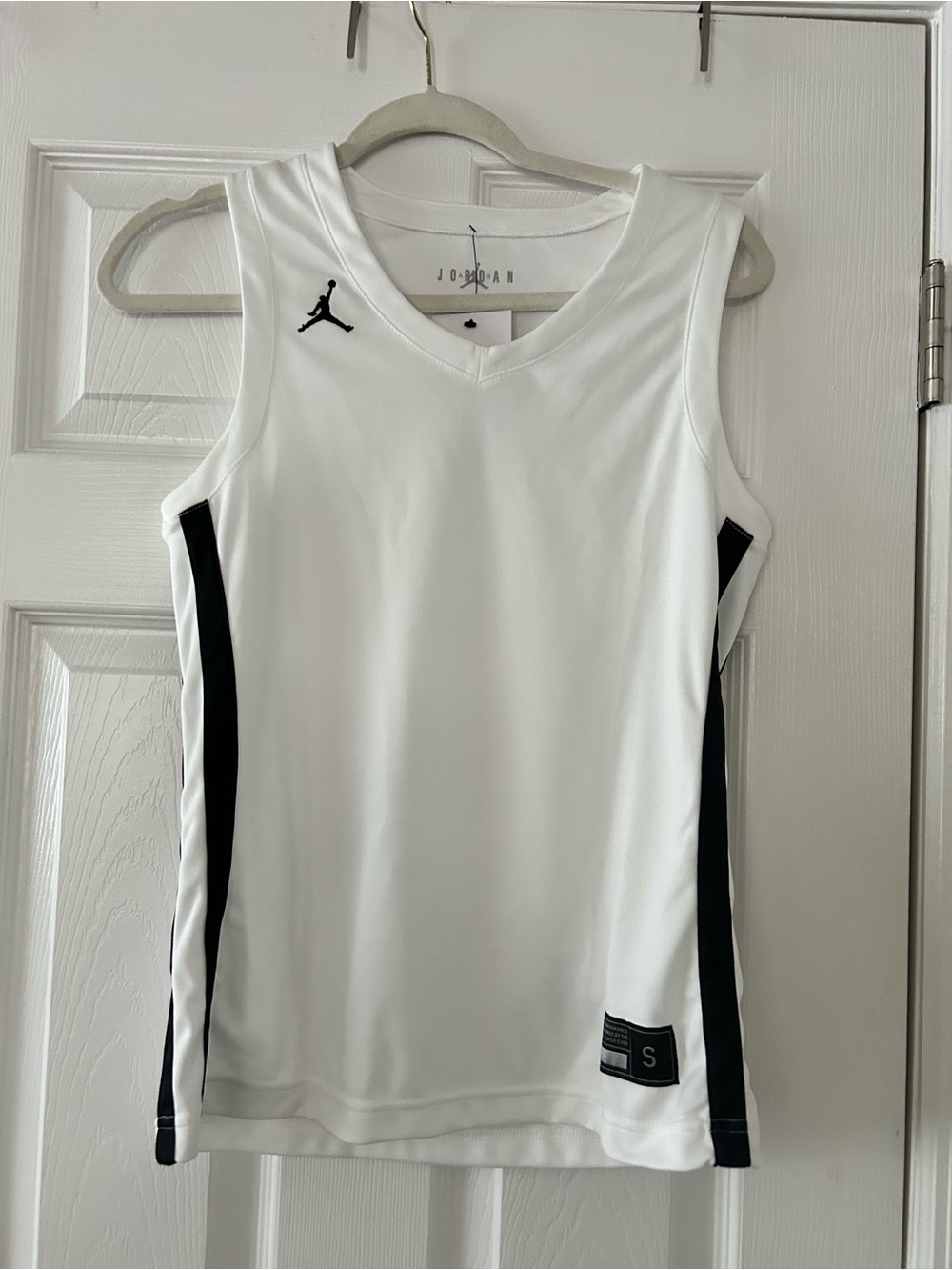 Jordan Women’s White and Black Basketball Jersey Tank Top